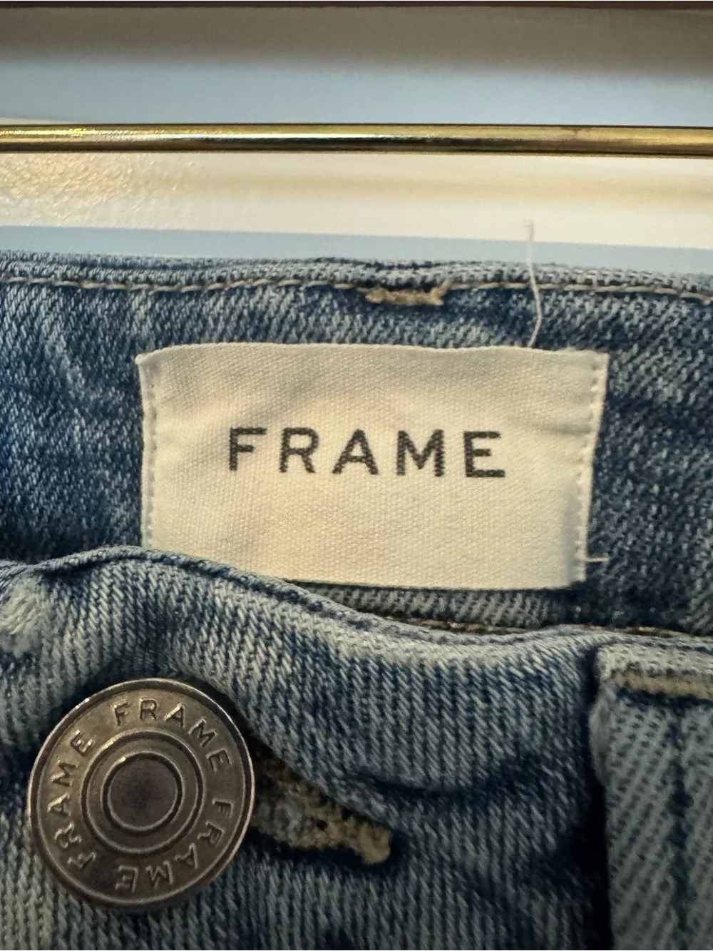 Frame Denim Medium Blue High-Rise Cropped Jeans